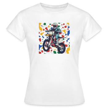 Dirt Bike Motocross Bike - T-shirt Femme - blanc - Devant - AI Model Female 172 dark (172cm)