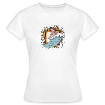 Surfer Wellenreiten - Frauen T-Shirt - Weiß - Vorne - AI Model Female 172 dark (172cm)