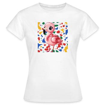 Flamingo Wasservogel - Frauen T-Shirt - Weiß - Vorne - AI Model Female 172 dark (172cm)