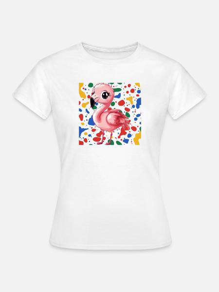 Flamingo Wasservogel - Frauen T-Shirt - Weiß