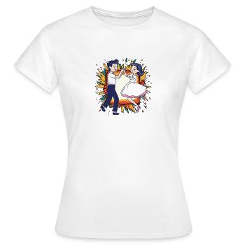 Tanzpaar Foxtrott Tänzer - Frauen T-Shirt - Weiß - Vorne - AI Model Female 172 dark (172cm)