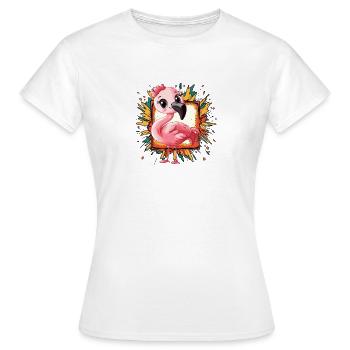 Flamingo Exotisch - Frauen T-Shirt - Weiß - Vorne - AI Model Female 172 dark (172cm)