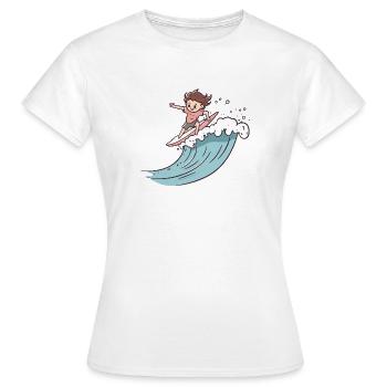 Surfer Surfergirl Surfbrett - Frauen T-Shirt - Weiß - Vorne - AI Model Female 172 dark (172cm)