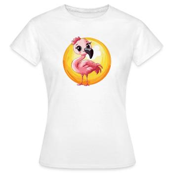 Rose flamant rose - T-shirt Femme - blanc - Devant - AI Model Female 172 dark (172cm)