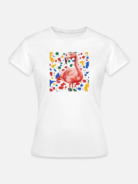 Flamingo Wasservogel - Frauen T-Shirt - Weiß