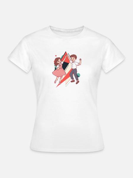 Tanzpaar Foxtrott - Frauen T-Shirt - Weiß