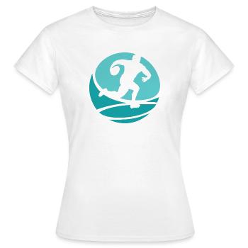 Rugby Football Stadion Rugbyfeld - Frauen T-Shirt - Weiß - Vorne - AI Model Female 172 dark (172cm)