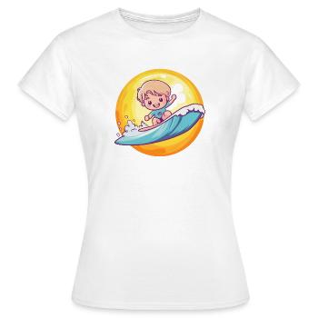 Surfer Wellenreiter - Frauen T-Shirt - Weiß - Vorne - AI Model Female 172 dark (172cm)
