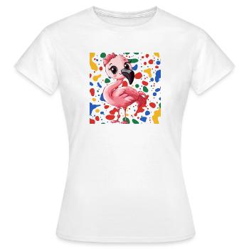 Rose flamant rose - T-shirt Femme - blanc - Devant - AI Model Female 172 dark (172cm)
