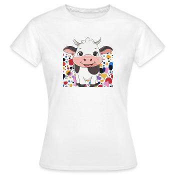 Vache Ferme Animal - T-shirt Femme - blanc - Devant - AI Model Female 172 dark (172cm)