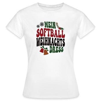 Softballerin Weihnachten Softball Spielerin XMAS - Frauen T-Shirt - Weiß - Vorne - AI Model Female 172 dark (172cm)