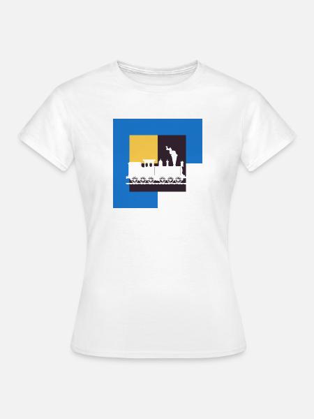 Modelleisenbahn Schienen Dampflokomotive - Frauen T-Shirt - Weiß