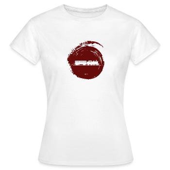Dampflok Modelleisenbahn - Frauen T-Shirt - Weiß - Vorne - AI Model Female 172 dark (172cm)