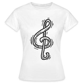 Fröhliche Musiknote - Frauen T-Shirt - Weiß - Vorne - AI Model Female 172 dark (172cm)