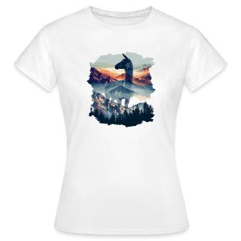 Alpaga Lama Andes Amérique du Sud - T-shirt Femme - blanc - Devant - AI Model Female 172 dark (172cm)