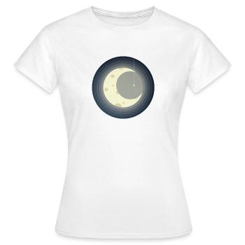 Mond und Sternschnuppe - Frauen T-Shirt - Weiß - Vorne - AI Model Female 172 dark (172cm)