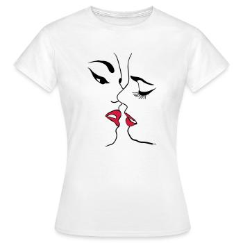 Lesben - Frauen T-Shirt - Weiß - Vorne - AI Model Female 172 dark (172cm)