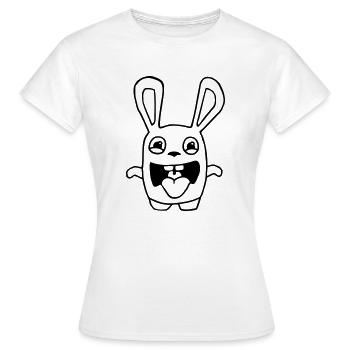 dessin lapin mignon débile style BD cartoon fun - T-shirt Femme - blanc - Devant - AI Model Female 172 dark (172cm)
