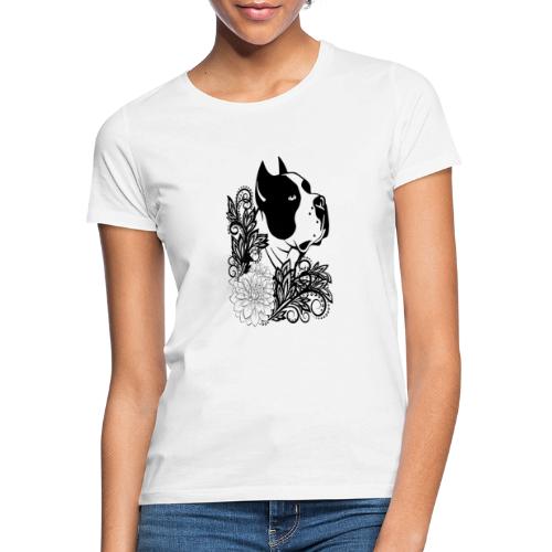 perro con flores - Camiseta mujer