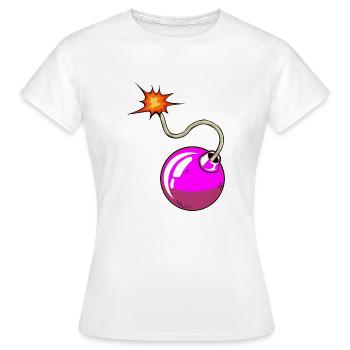 bombe meche dessin flamme - T-shirt Femme - blanc - Devant - AI Model Female 172 dark (172cm)