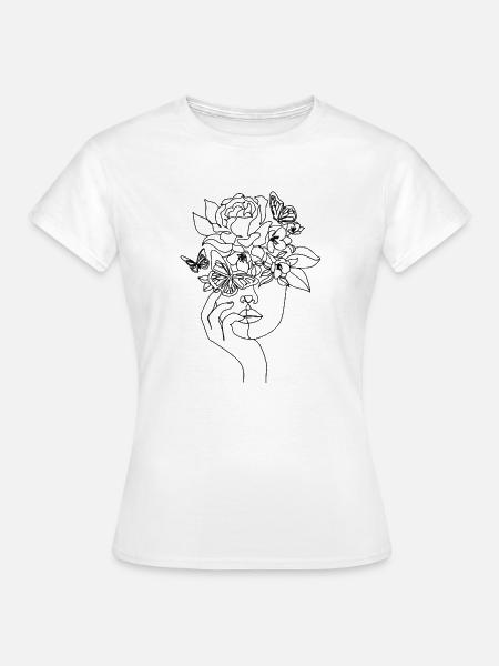 Blumen im Haar - Frauen T-Shirt - Weiß