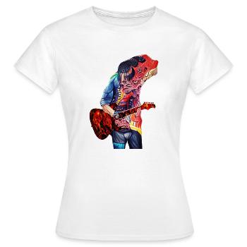 Guitariste démoniaque - T-shirt Femme - blanc - Devant - AI Model Female 172 dark (172cm)
