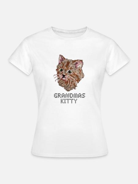 Großmutters Kätzchen - Frauen T-Shirt - Weiß