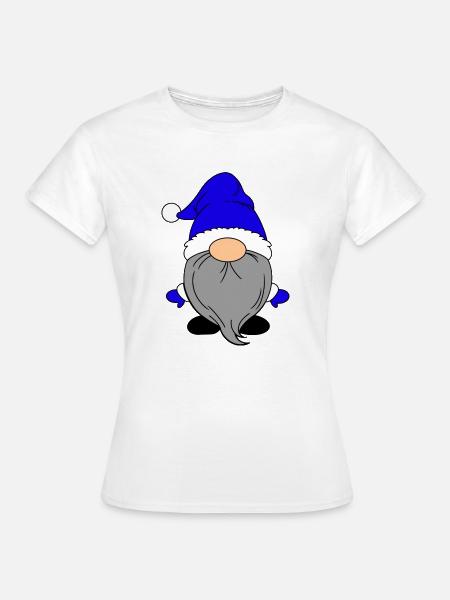 Kleiner Weihnachtsmann Dunkelblau - Frauen T-Shirt - Weiß