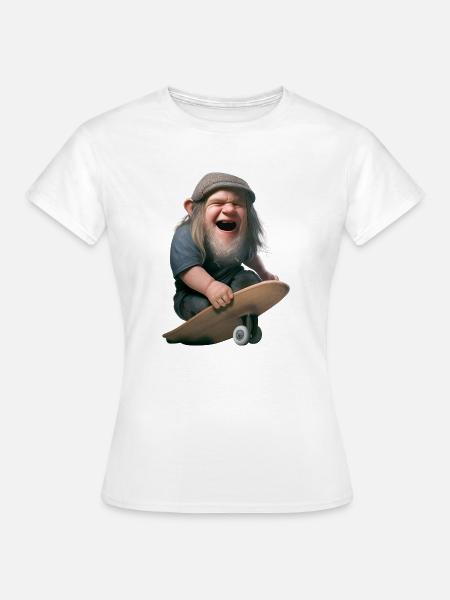 Zwerg lachend - Frauen T-Shirt - Weiß