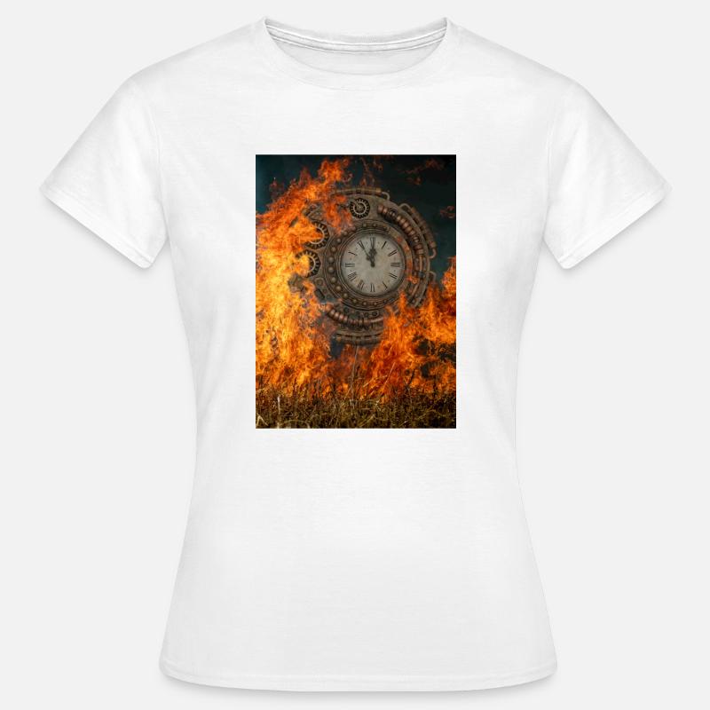 Fiery clock. - Women's T-Shirt - white