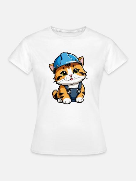 Fleißige Katze - Frauen T-Shirt - Weiß