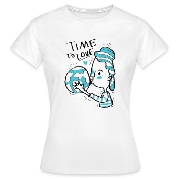 Zeit zum Lieben - Erde - Frauen T-Shirt - Weiß - Vorne - AI Model Female 172 dark (172cm)