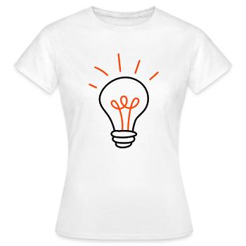Gluehbirne - 2 Farben - Frauen T-Shirt - Weiß - Vorne - AI Model Female 172 dark (172cm)
