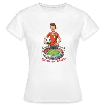 Fussballer Tim - Frauen T-Shirt - Weiß - Vorne - AI Model Female 172 dark (172cm)