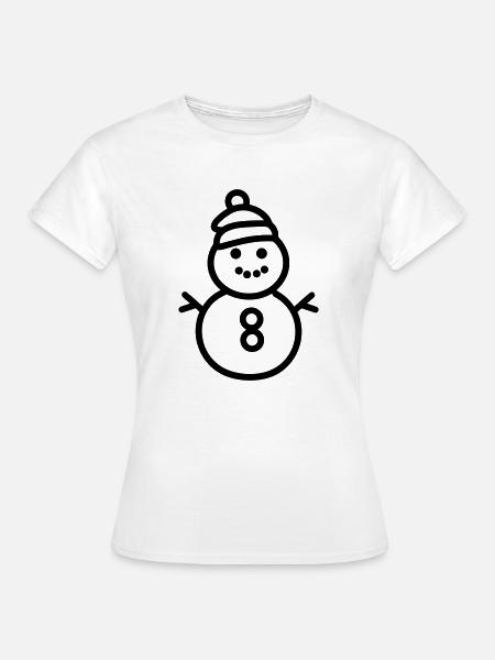 Schneemann - Frauen T-Shirt - Weiß