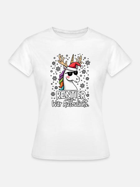 Rentier war ausverkauft Einhorn - Frauen T-Shirt - Weiß