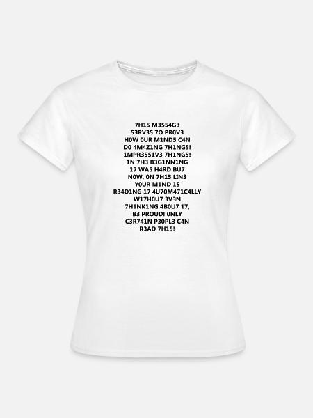 1337 Leetspeak Text - Frauen T-Shirt - Weiß