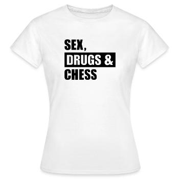 Sex Drugs Chess - Women's T-Shirt - white - Front - AI Model Female 172 dark (172cm)