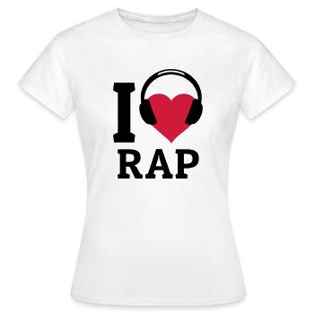 I love Rap - Women's T-Shirt - white - Front - AI Model Female 172 dark (172cm)