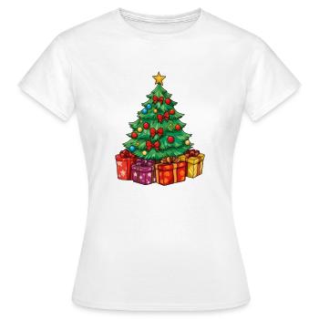 Tannenbaum - Frauen T-Shirt - Weiß - Vorne - AI Model Female 172 dark (172cm)