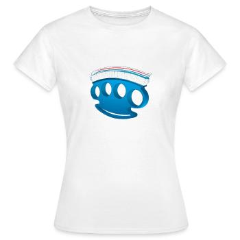 Brass knuckles brosse à dents - drôle cadeau - T-shirt Femme - blanc - Devant - AI Model Female 172 dark (172cm)