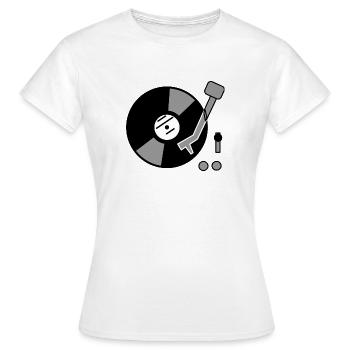 DJ Turntable Idée cadeau vinyle Disque phonographe Musique - T-shirt Femme - blanc - Devant - AI Model Female 172 dark (172cm)