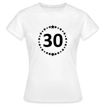 30. // dreißig // Dreißigster // Jubiläum // Fegen - Frauen T-Shirt - Weiß - Vorne - AI Model Female 172 dark (172cm)