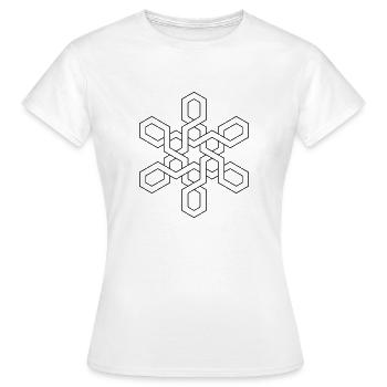 abstrakte Schneeflocke im orientalischen Ornament - Frauen T-Shirt - Weiß - Vorne - AI Model Female 172 dark (172cm)