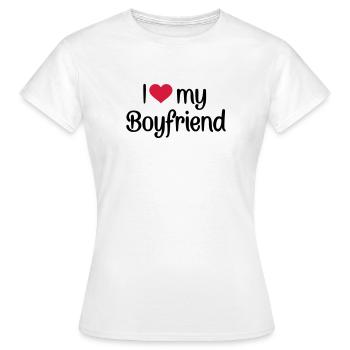 I love my boyfriend - T-shirt Femme - blanc - Devant - AI Model Female 172 dark (172cm)