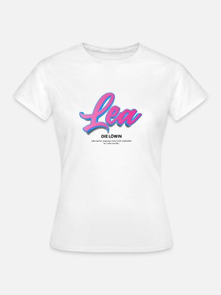 Lea in 3 D mit Bedeutung - Frauen T-Shirt - Weiß