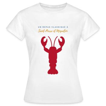 22 - Homard Fr - T-shirt Femme - blanc - Devant - AI Model Female 172 dark (172cm)