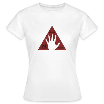 Don’t my touch my TRALALA ! - T-shirt Femme - blanc - Devant - AI Model Female 172 dark (172cm)