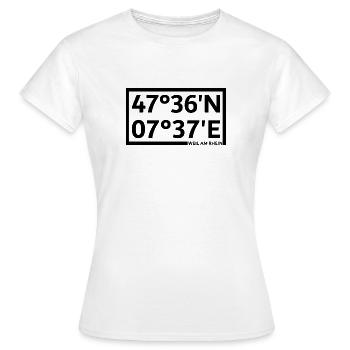Weil am Rhein Koordinaten - Frauen T-Shirt - Weiß - Vorne - AI Model Female 172 dark (172cm)