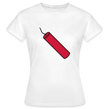 anzuenden stange tnt dynamit explodieren explosion - Frauen T-Shirt - Weiß - Vorne - AI Model Female 172 dark (172cm)